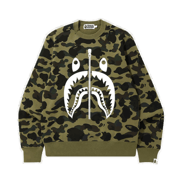 Sveter BAPE 1st Camo Shark Crewneck Zelené | 1F70 113 009 GREEN, 0