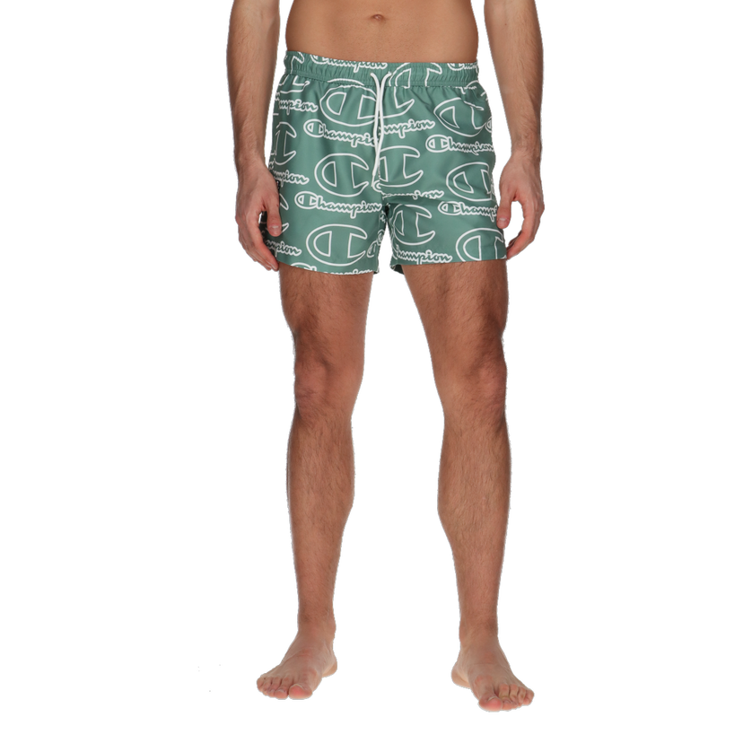 Plavky Champion Easy All-Over Print Swim Shorts Zelené | 220538-GS501