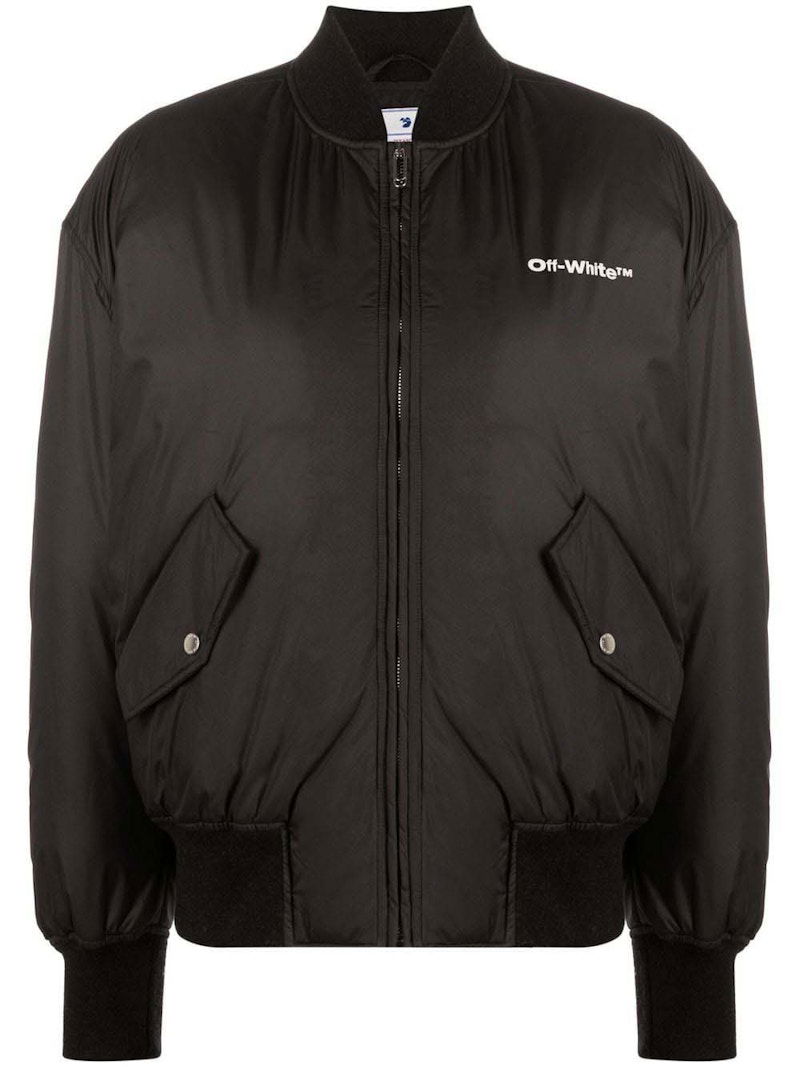Bomber bunda Off-White Peach NY Over Bomber Black/White Čierna | OWEH023F22FAB0021001