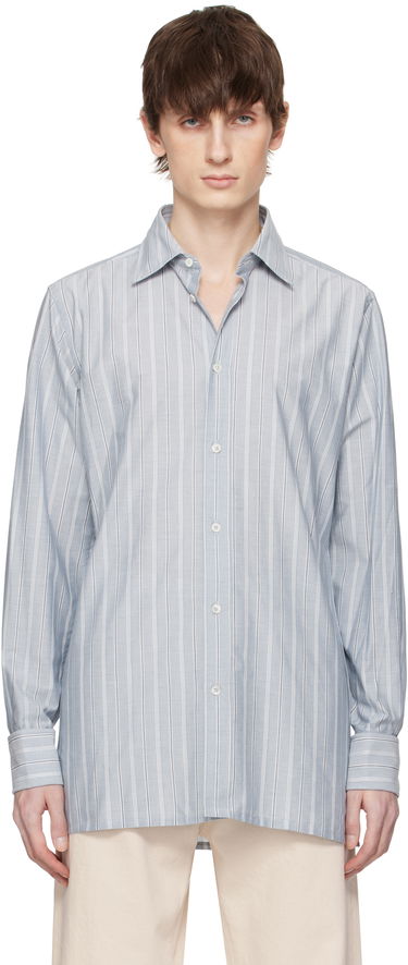 Košeľa Maison Margiela Maison Margiela Striped Long-Sleeved Shirt Modrá | S50DT0048 M35281, 0