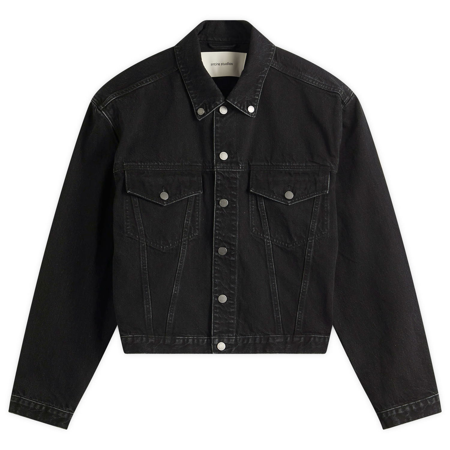 Bunda Entire Studios Entire Studios Shrunken Denim Jacket Size Small Čierna | ESU-S25-11002-MA, 0