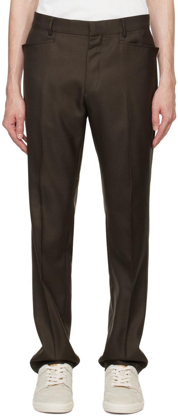 Nohavice Tom Ford Brown Atticus Western Pocket Trousers Čierna | PLAW01-WMS22, 0
