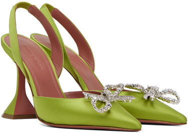 Tenisky a topánky Amina Muaddi Sling 95 Satin Heels Zelené | ROSIE SLING CL SATIN, 3