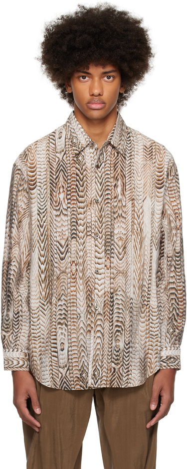 Košeľa LEMAIRE Lemaire FreelingWaters Edition Printed Shirt Hnedá | SH1136 LF1336, 0
