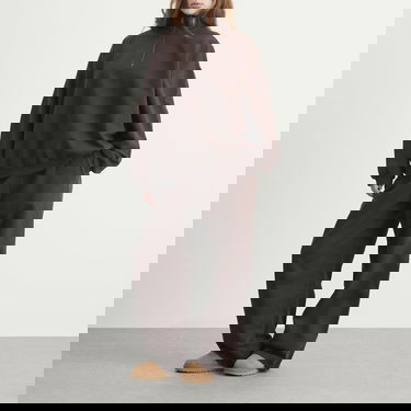 Mikina SKIMS Boyfriend Fleece Slouchy Turtleneck Pullover Hnedá | LS-LST-10265W-ESP, 4