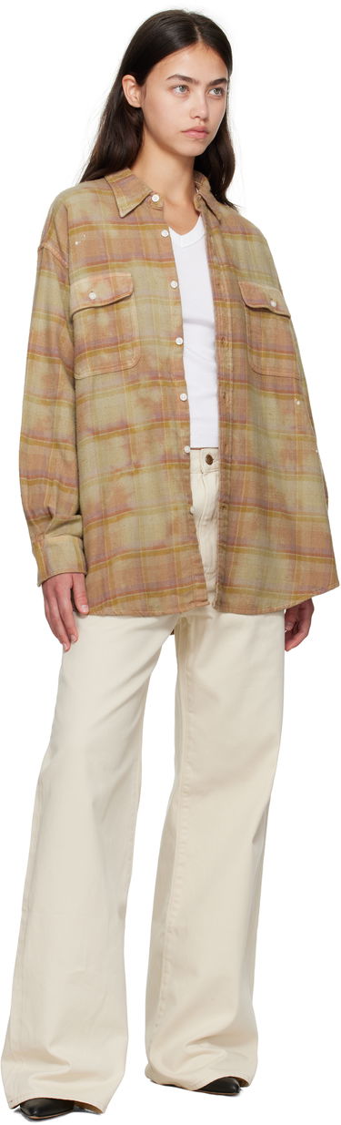 Košeľa R13 R13 Boyfriend Plaid Shirt Béžová | R13WR415-R550B, 3