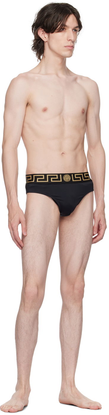 Plavky Versace Versace Greca Border Swim Briefs Čierna | ABU01025_A232185, 3