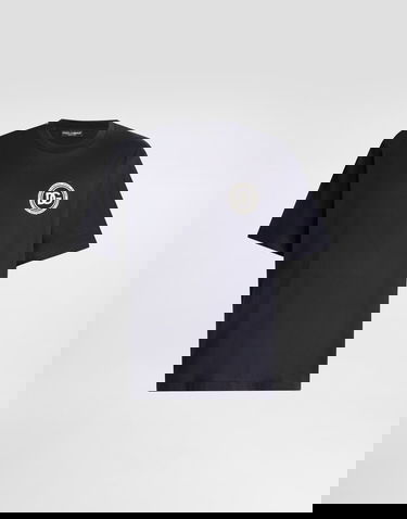 Tričko Dolce & Gabbana Cotton T-shirt With Patch 48 Navy | G8PN9ZG7PZFB0665, 0