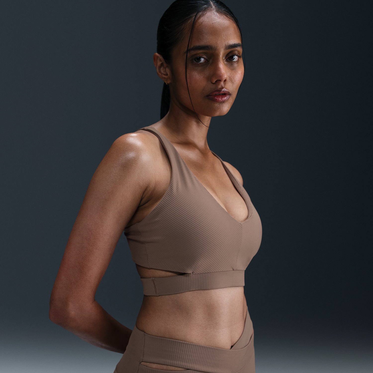 Podprsenka Nike Zenvy Light-Support Padded Ribbed Sports Bra Hnedá | HF5378-233, 1