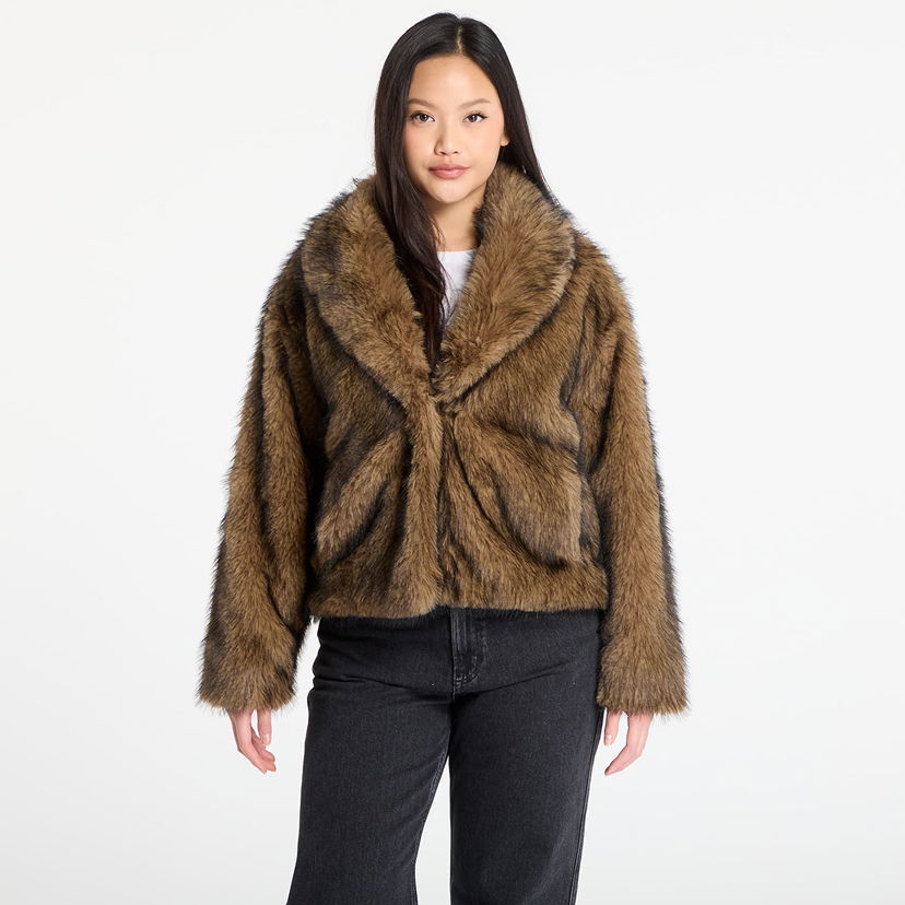 Bunda Urban Classics Short Faux Fur Jacket Hnedá | TB8120-01591