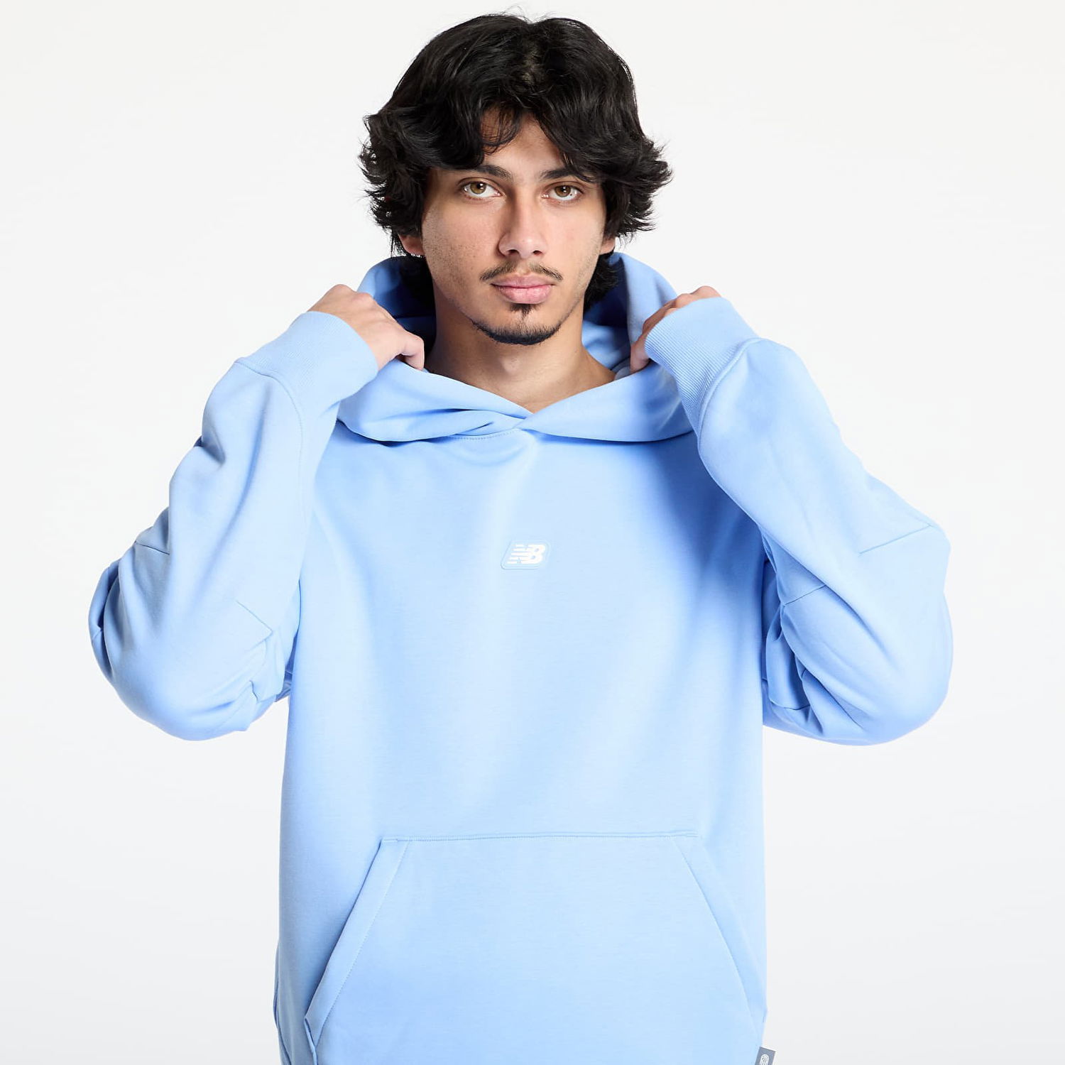 Mikina New Balance Uniform Hoodie Modrá | MT44583ELE, 1