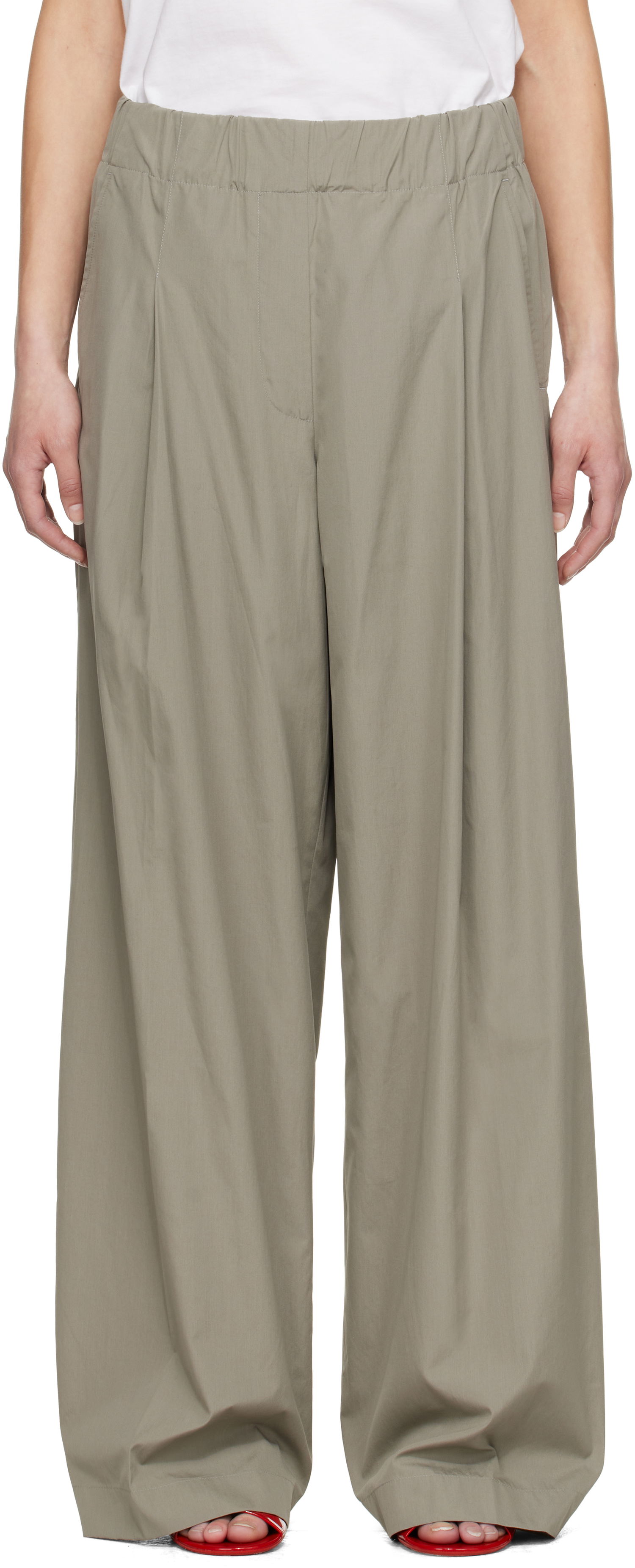 Nohavice Dries Van Noten Dries Van Noten Wide Pleated Trousers Šedá | 251-010909-1374, 0