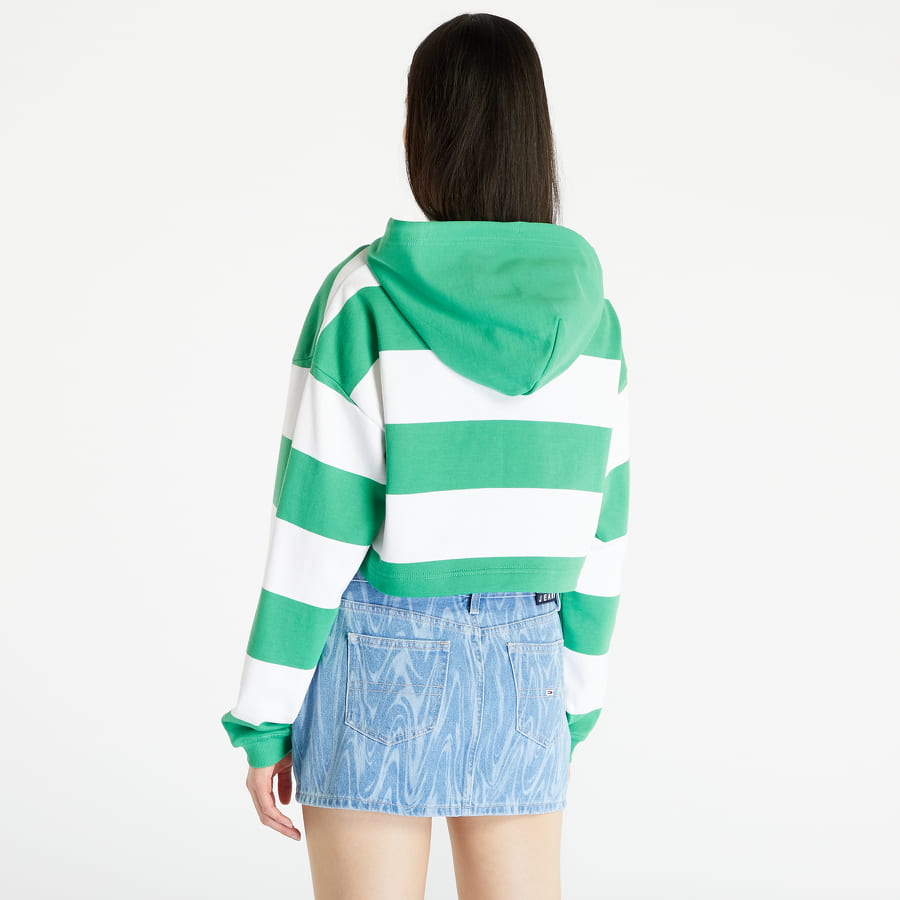 Crop Stripe 1/4 Zip Hoodie