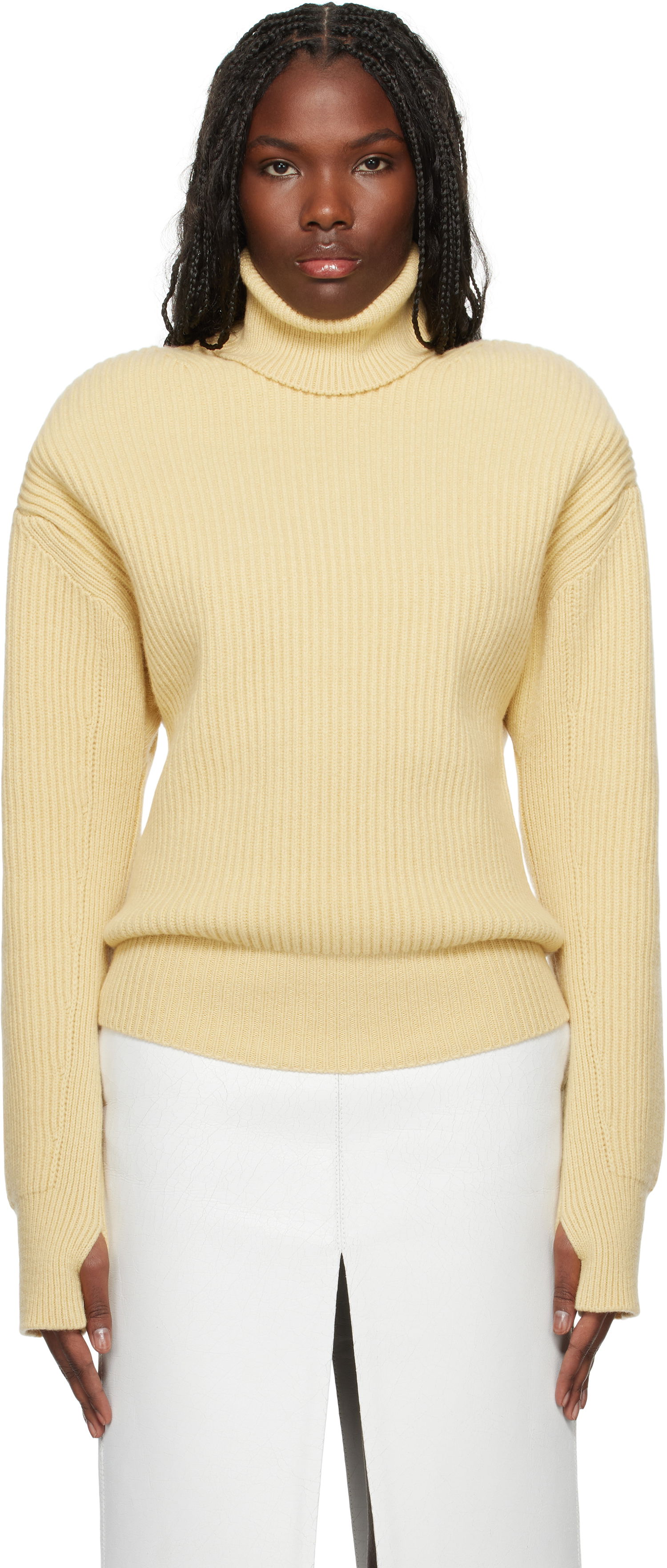 Sveter Stella McCartney Long-Sleeve Turtleneck Sweater Žltá | 6K08703S2528, 0