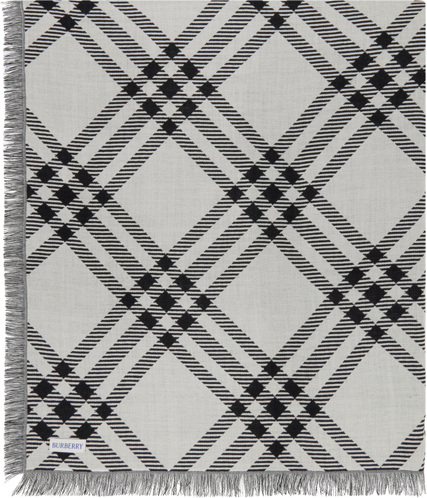 Šál Burberry Burberry Wide Check Wool Silk Scarf Čierna | 8110162, 1