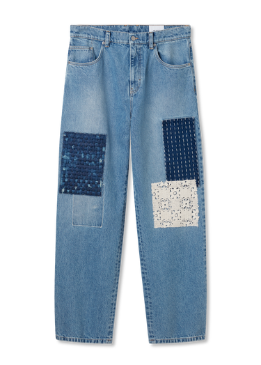 Džínsy AXEL ARIGATO Relaxed Fit Patchwork Jeans Modrá | A2988001, 0