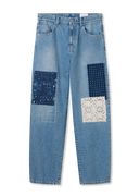 Relaxed Fit Patchwork Jeans