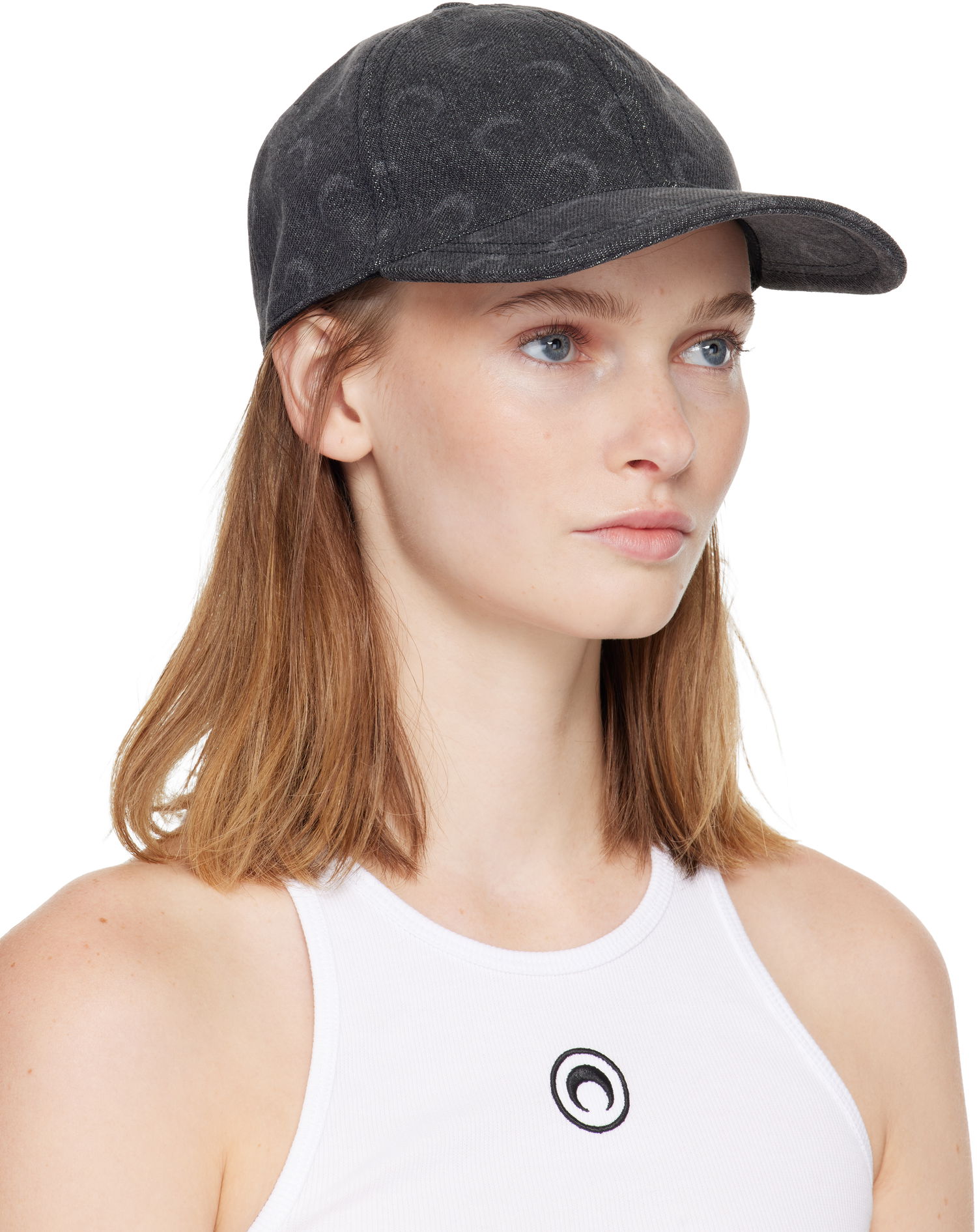 Šiltovka Marine Serre Moon Laser Denim Baseball Cap Šedá | UHG048ACDEN0006, 1