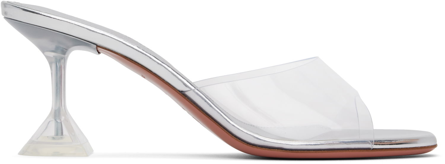 Starostlivosť o obuv Amina Muaddi Amina Muaddi Lupita Glass Slipper 70 Heeled Sandals Metalická | LUPITA GLASS SLIPPER 70 PVC, 0