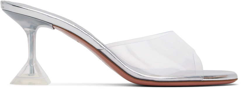 Starostlivosť o obuv Amina Muaddi Amina Muaddi Lupita Glass Slipper 70 Heeled Sandals Metalická | LUPITA GLASS SLIPPER 70 PVC