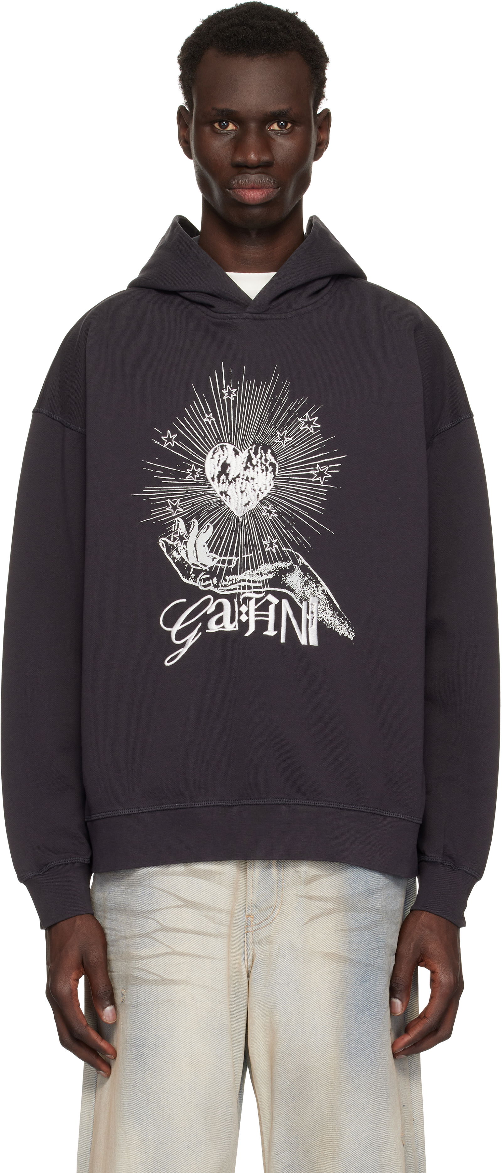 Ganni Isoli Heart Oversized Hoodie