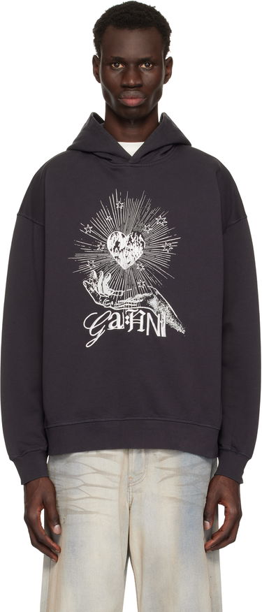 Mikina GANNI Ganni Isoli Heart Oversized Hoodie Šedá | T4082, 0