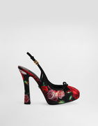 Dolce & Gabbana Satin Slingbacks With Floral Print