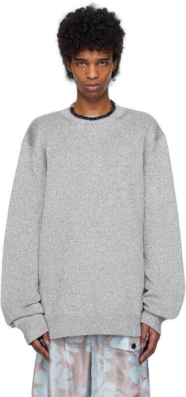 Sveter Dries Van Noten Dries Van Noten Metallic Thread Sweater Šedá | 251-021224-1706, 0