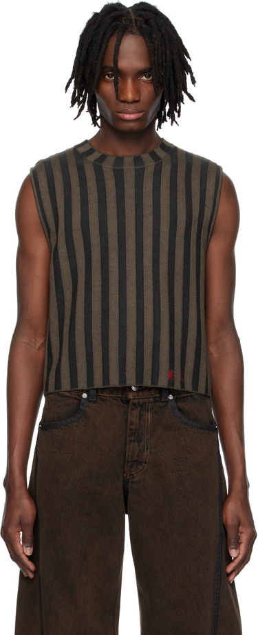 Sveter Eckhaus Latta Eckhaus Latta Striped Knit Vest Zelené | 8025-EL-PS25-B - BOG, 0