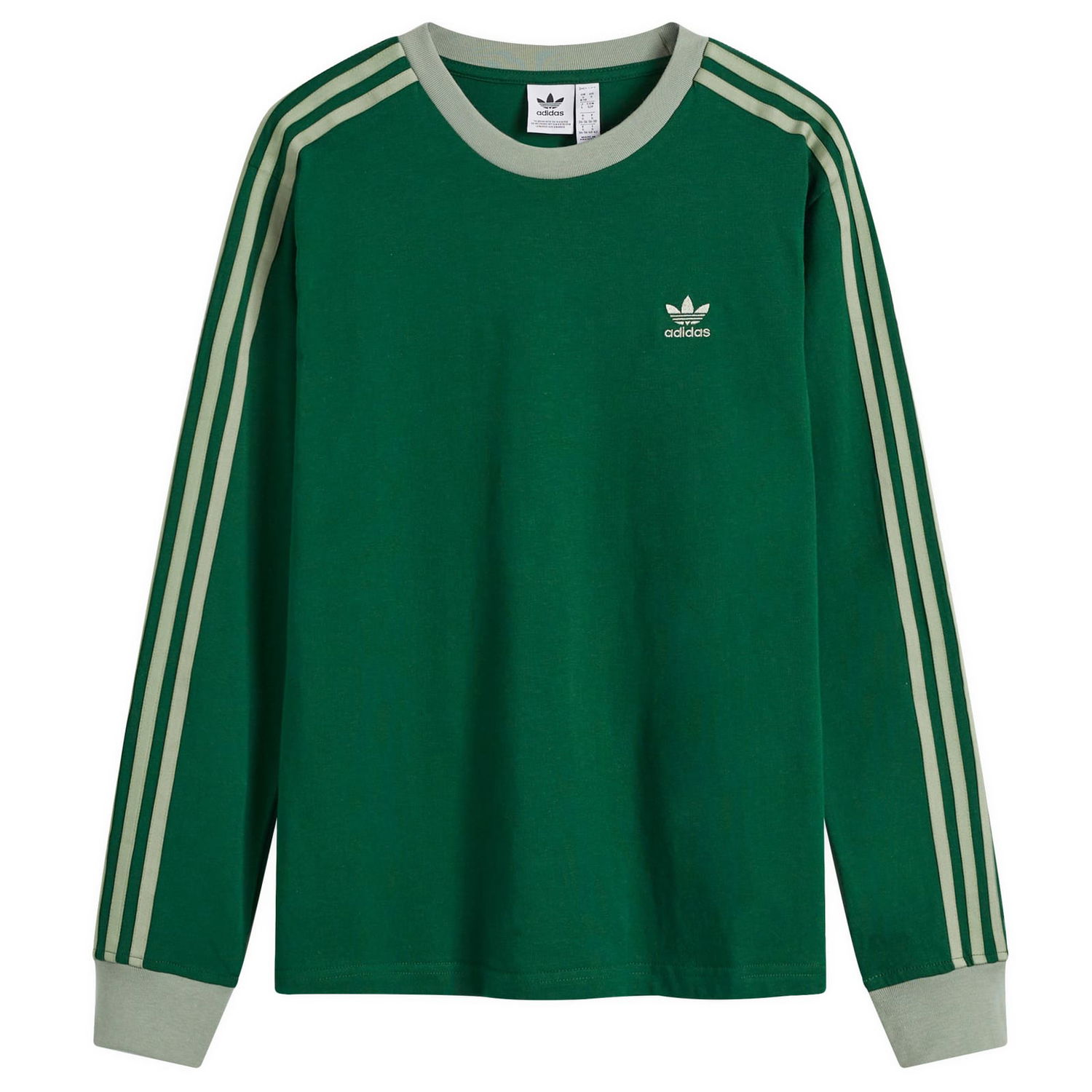 Košeľa adidas Originals 3 Stripe Regular Fit Long Sleeve T-Shirt Zelené | JC5775, 0