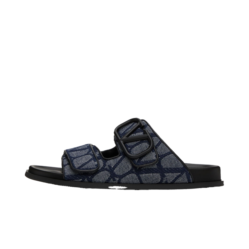 Tenisky a topánky Valentino Garavani Blue & Black Toile VLogo Iconographe Sandals Čierna | 4Y2S0G80QMR