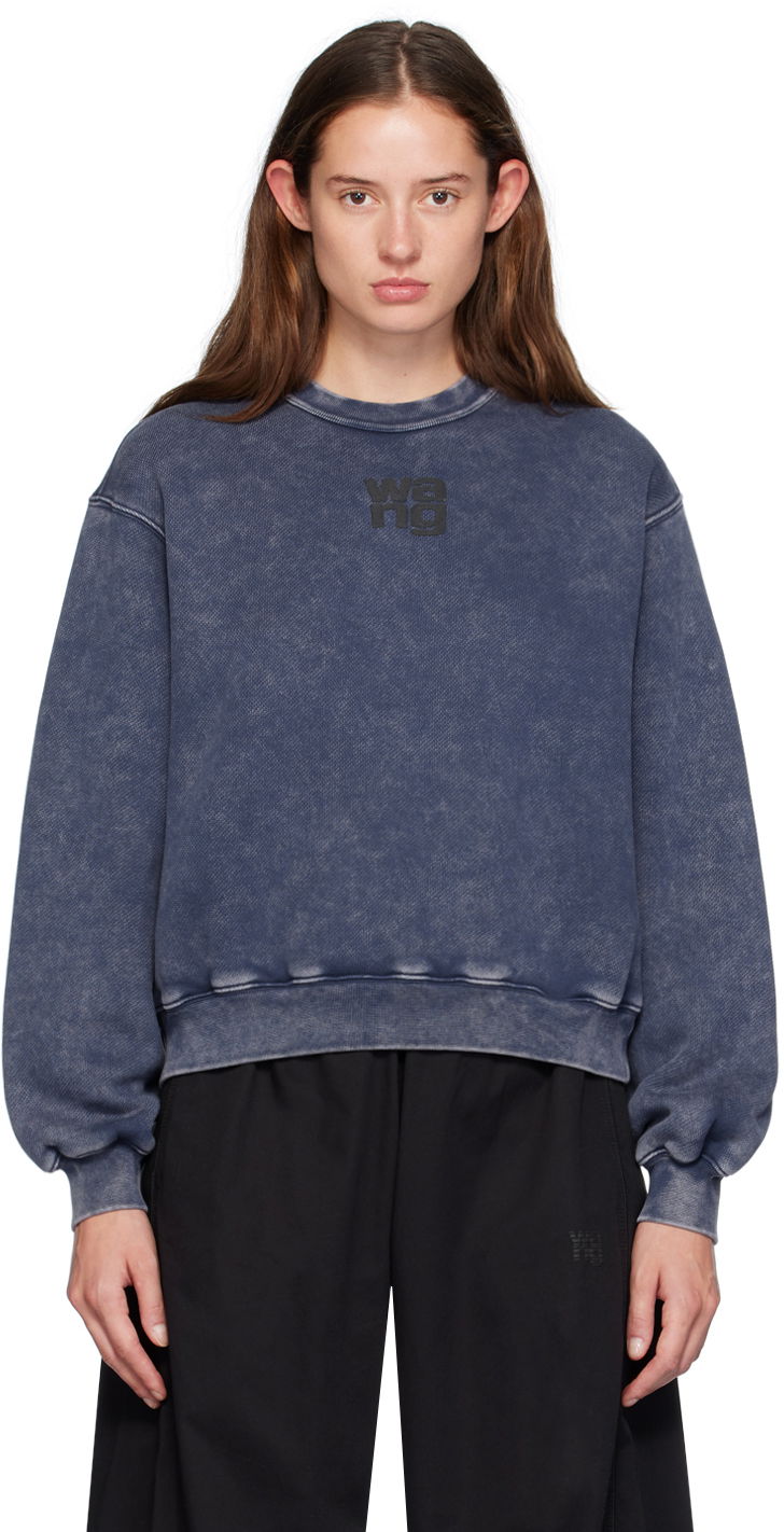 Mikina Alexander Wang Alexander Wang.t Puff Logo Sweatshirt Modrá | 4CC3241518, 0