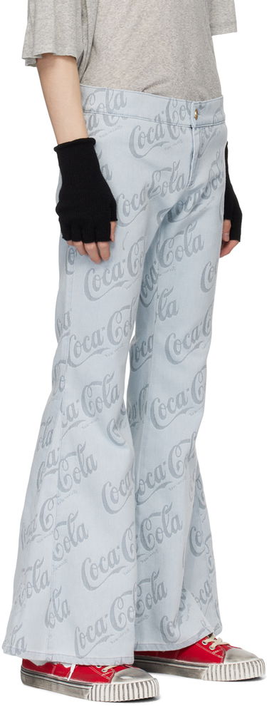 Džínsy ERL Jacquard Logo Pattern Flare Jeans Modrá | ERL08P014, 1