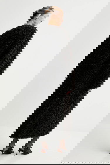 Kabáty STAND STUDIO Stand Studio Renata Long Curly Coat Čierna | 66551.9396, 2
