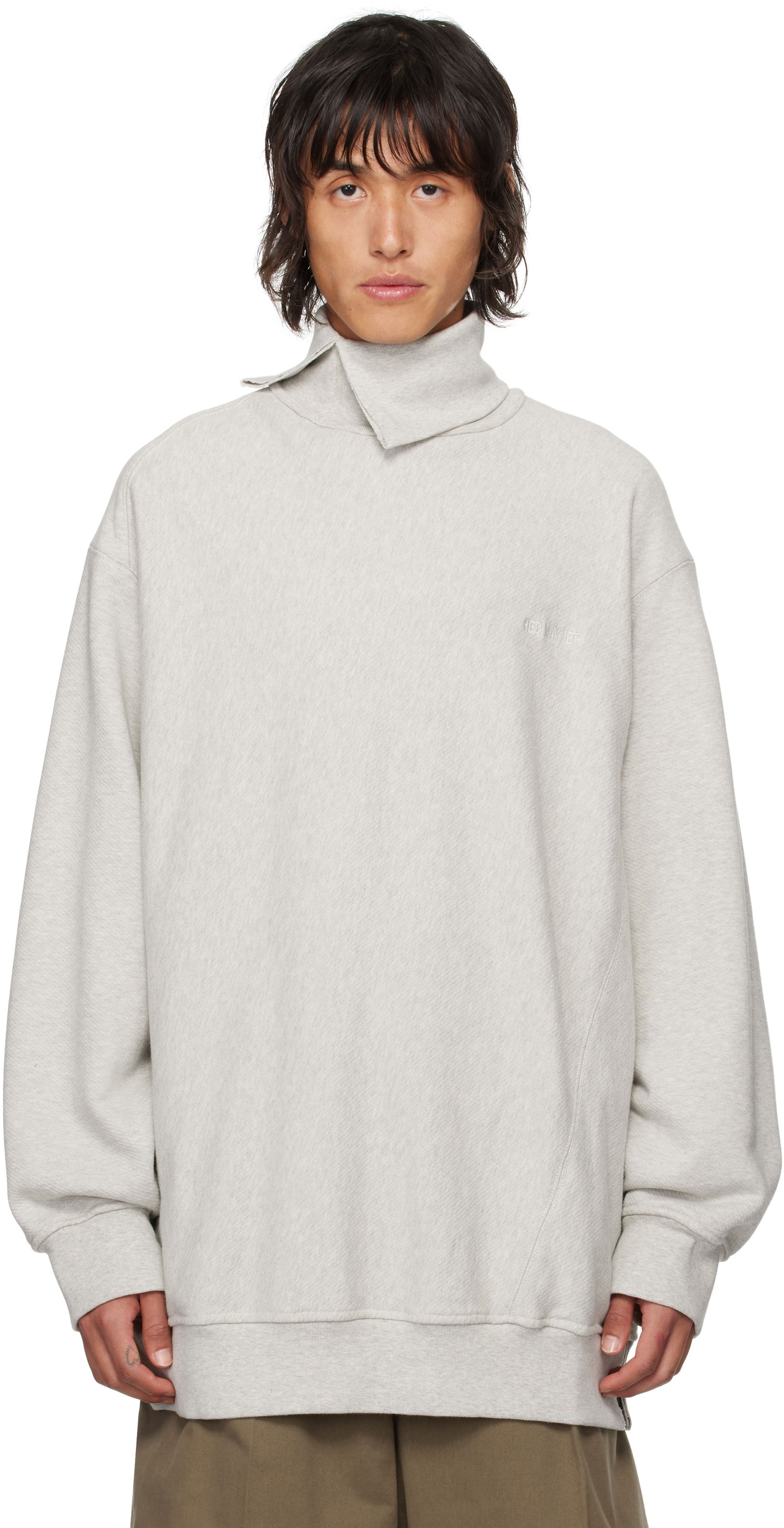 Mikina HED MAYNER Twisted Seam Sweatshirt Šedá | HMMZ72011R-HZ135, 0