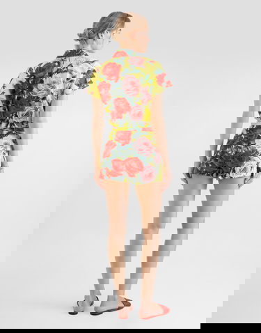 Šortky Dolce & Gabbana Dolce & Gabbana Bouquet-Print Poplin Shorts Žltá | FTBTPTHS5TFHG5JD, 2