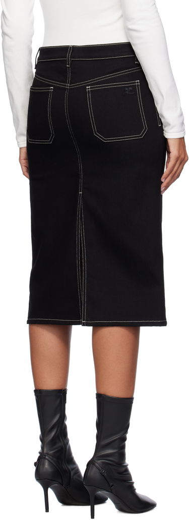 Sukňa Courrèges Two-Pocket Denim Midi Skirt Čierna | 324DJU183DE0020, 2