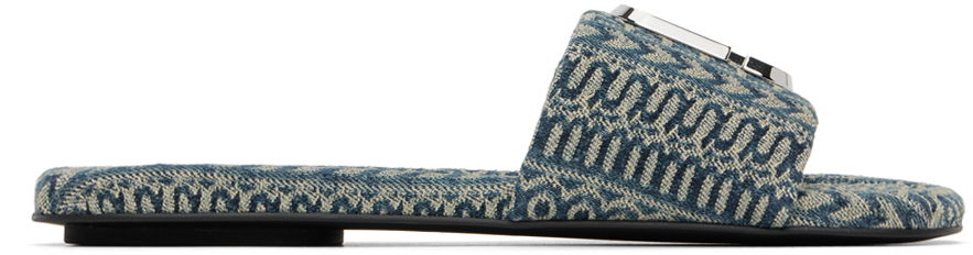 Marc Jacobs 'The J Marc Washed Monogram Denim' Slides