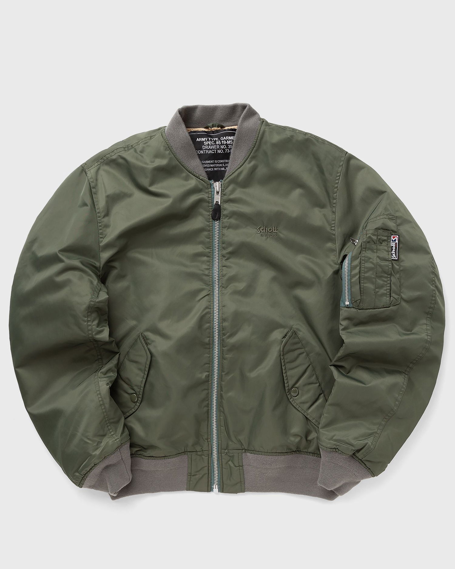 Bomber bunda Schott NYC MACAMPSRS Bomber Jacket Zelené | MACAMPSRS-US-GREEN, 0