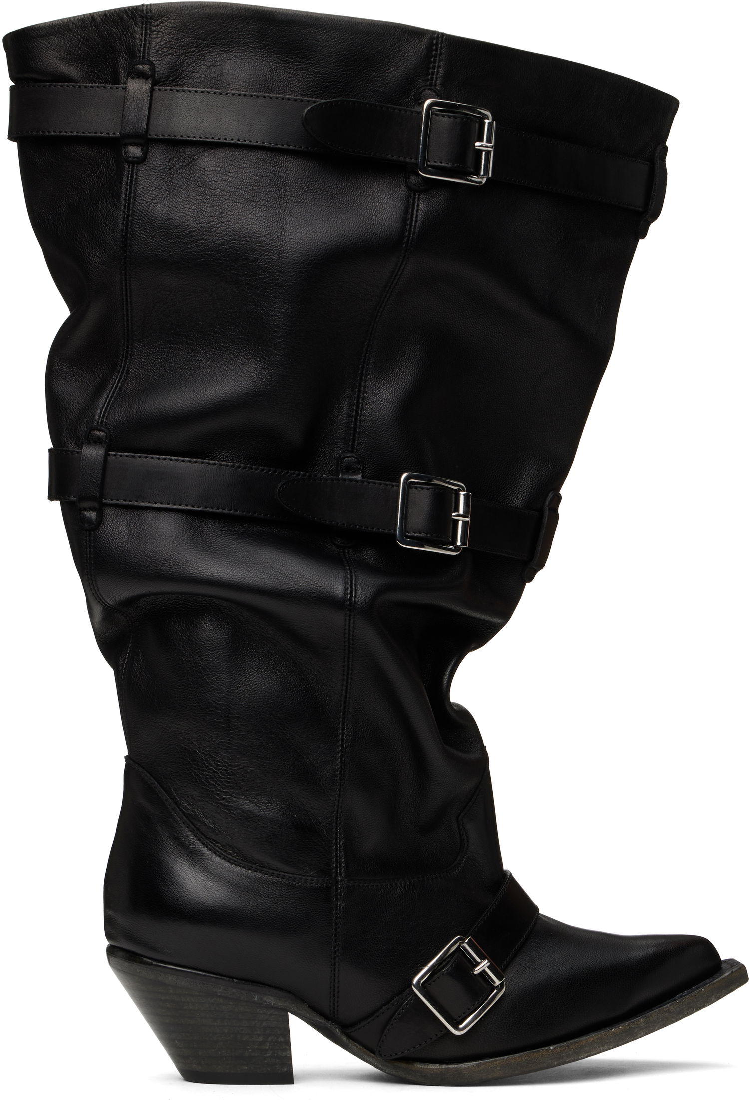 Starostlivosť o obuv R13 R13 Buckled Slouch Cowboy Boots Čierna | R13WS114-S153A, 0
