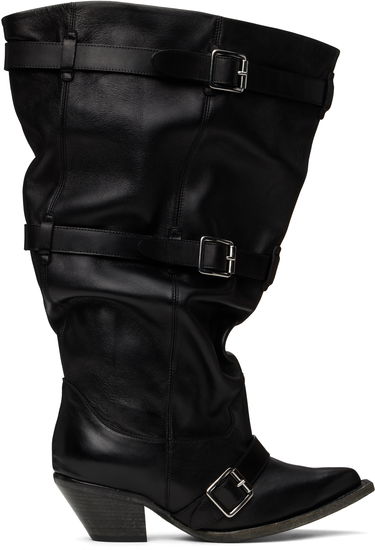 Starostlivosť o obuv R13 R13 Buckled Slouch Cowboy Boots Čierna | R13WS114-S153A, 0