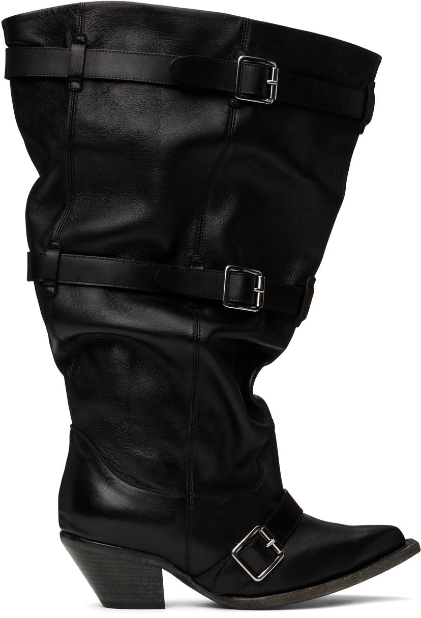 Starostlivosť o obuv R13 R13 Buckled Slouch Cowboy Boots Čierna | R13WS114-S153A