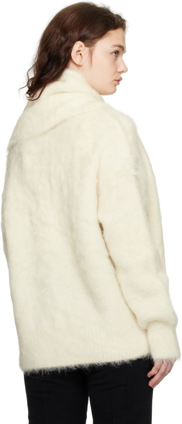 Sveter TOTEME TOTEME Draped-Scarf Knit Sweater Biela | 251-WRT0368-YA0106, 2