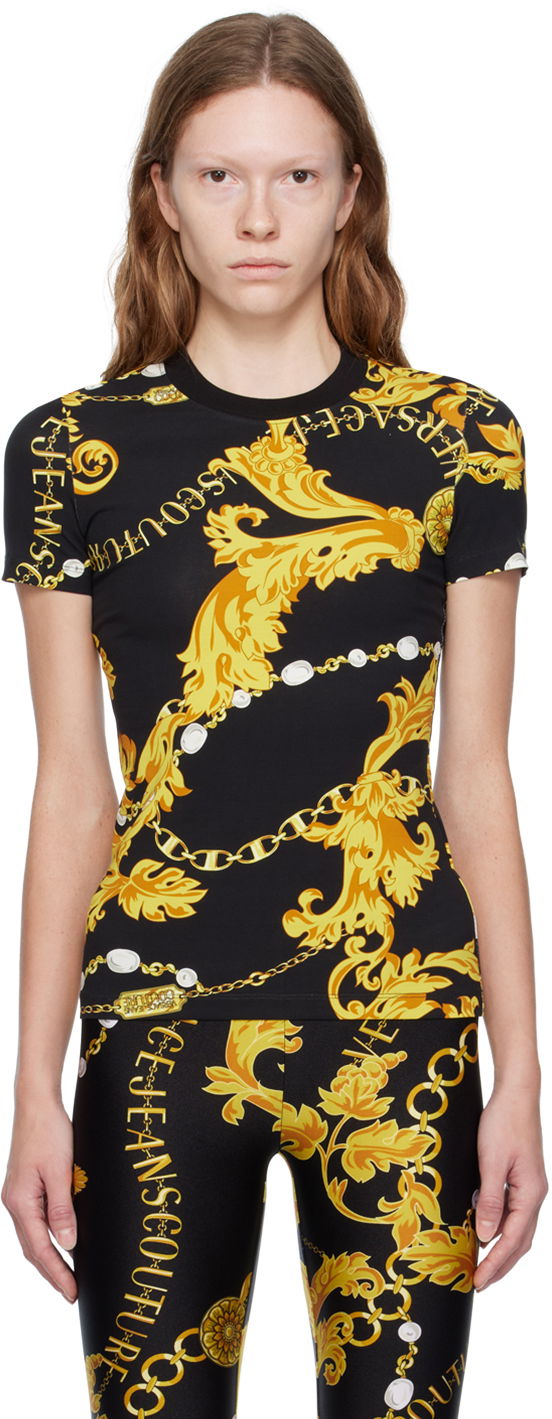 Tričko Versace Jeans Couture Chain Couture T-Shirt Čierna | E75HAH608_EJS214, 0
