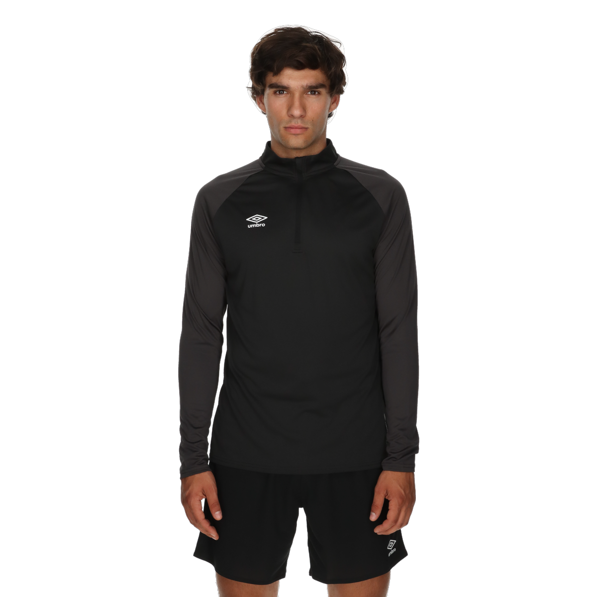 Tričko Umbro Long-Sleeve Quarter-Zip Training Top Čierna | UMA243M850-01, 0