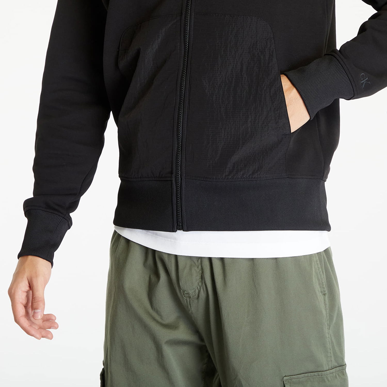 Bunda CALVIN KLEIN Jeans Mix Full Zip Throug Black Čierna | J30J324101 BEH, 1