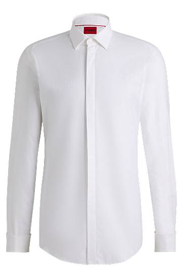 Košeľa BOSS Slim-Fit Cotton Blend Shirt Biela | 50539770