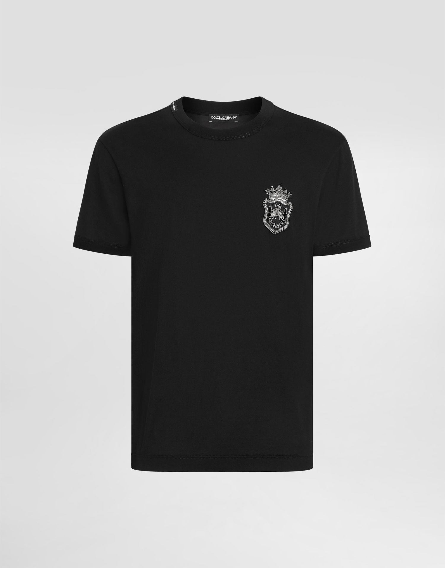 Tričko Dolce & Gabbana Cotton T-Shirt With Patch Čierna | G8PV1ZG7O4CN0000, 0