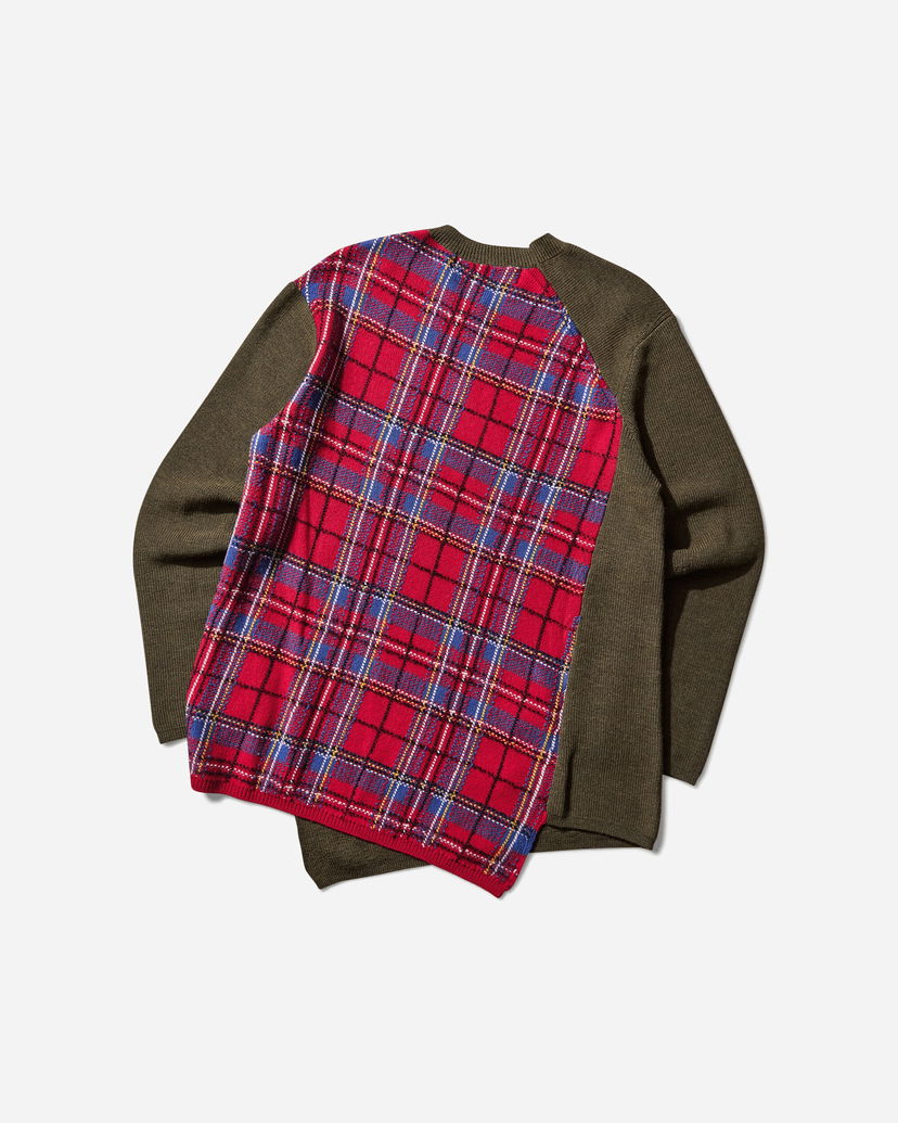 Sveter Comme des Garçons Asymmetric Paneled Sweater Zelené | PP-N006-W25 1