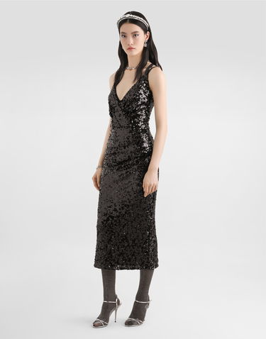 Šaty Dolce & Gabbana Sequined Dress Collection Čierna | F6H7MTHLMZMN0000, 1